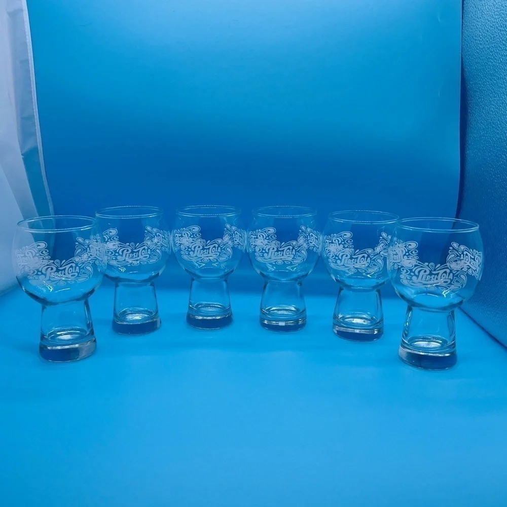 SET OF 6 PEPSI-COLA VINTAGE 70’S GLASSWARE